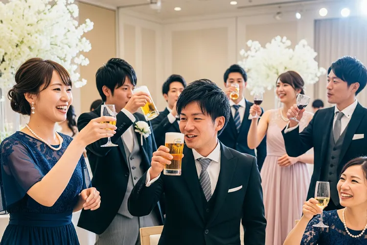結婚式で乾杯