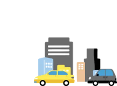 ビルとタクシー